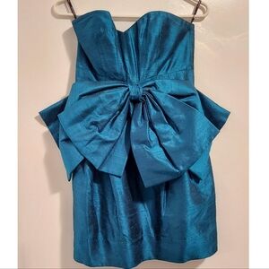 Turqoise Strapless Bow Cocktail/Homecoming Dress
